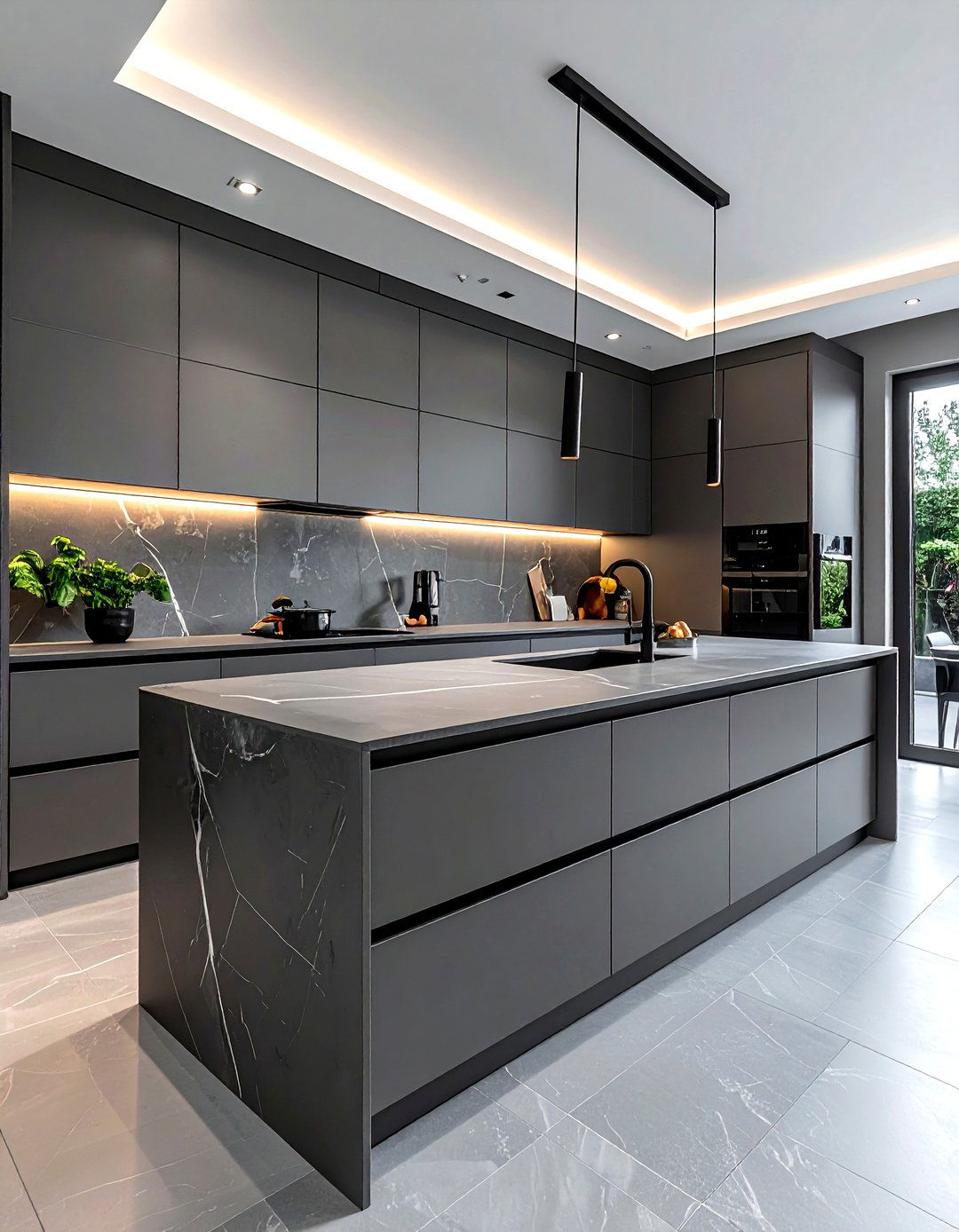 Matte gray kitchen - 30 gray kitchen decor ideas