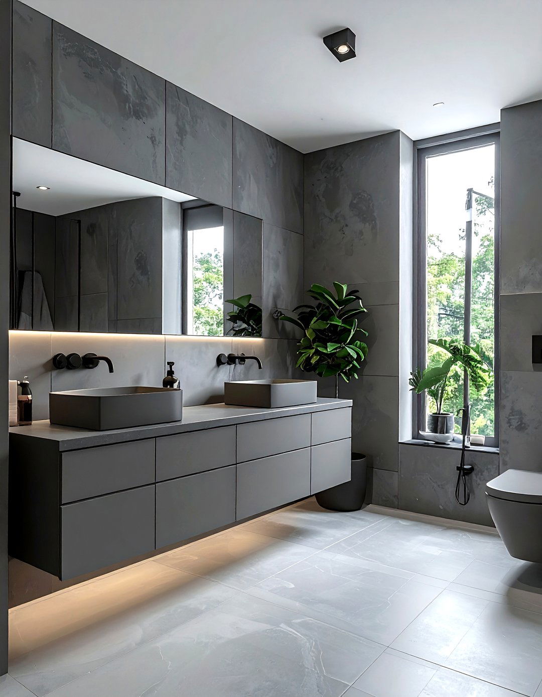 Matte grey bathroom - 30 grey bathroom decor ideas