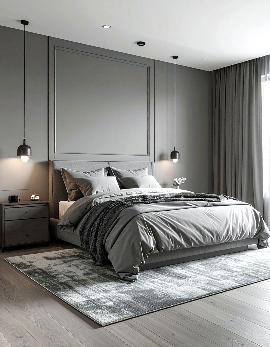 Matte grey bedroom - 30 modern grey bedroom ideas