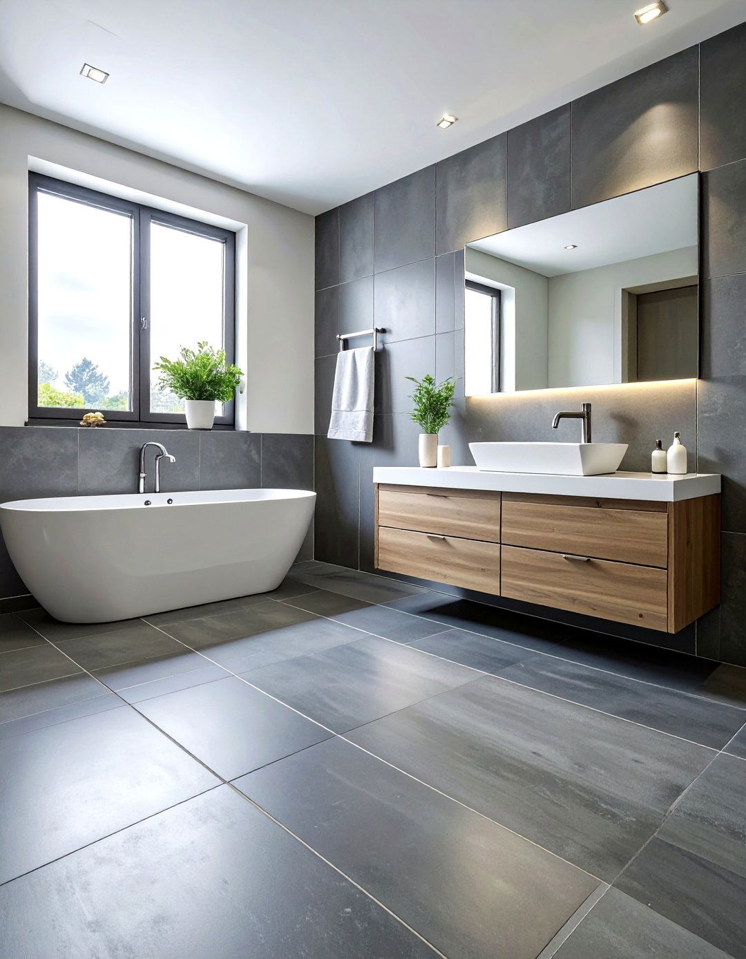 Matte porcelain tile - 30 non-slip bathroom floor ideas