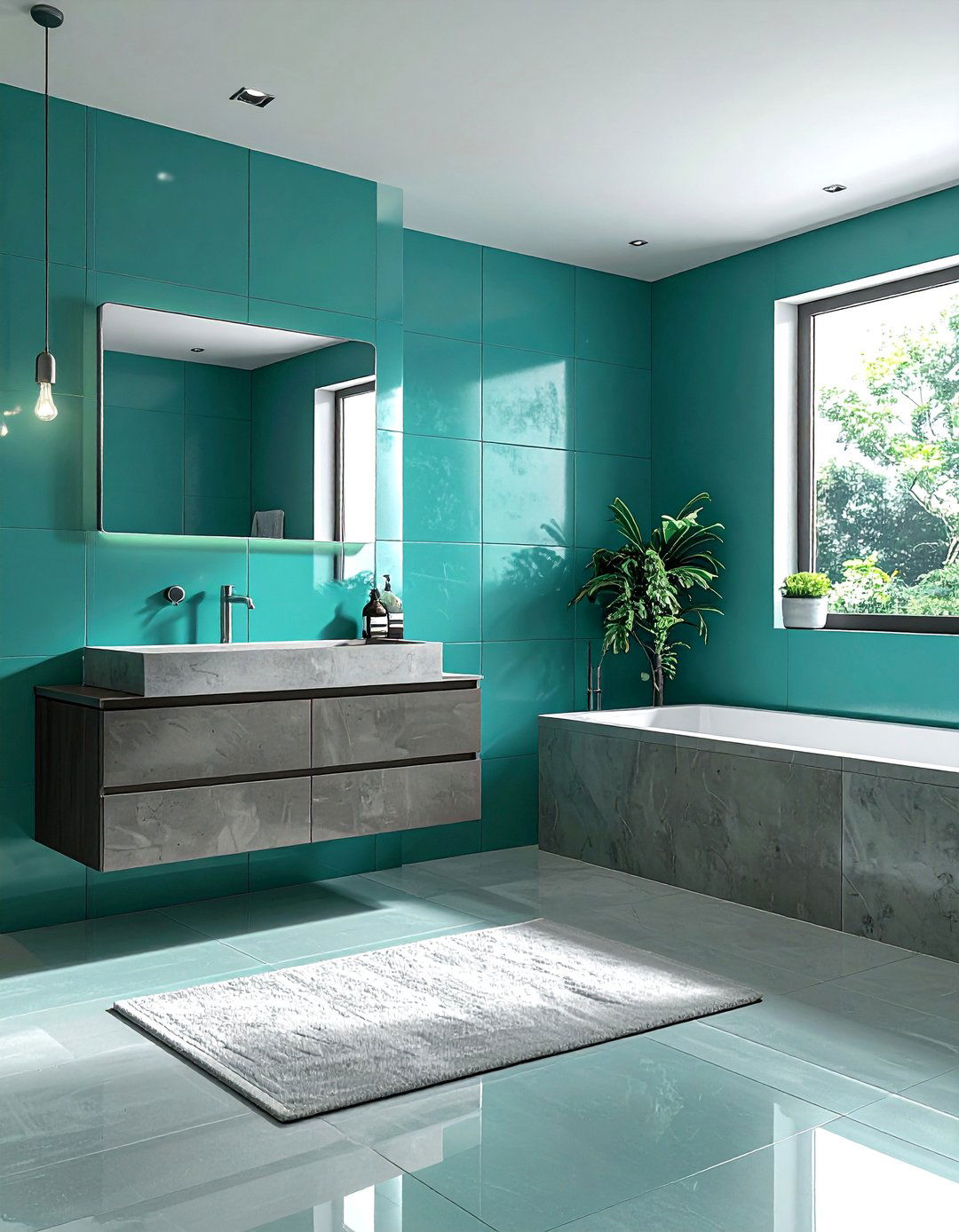 Matte turquoise bathroom - 30 turquoise bathroom ideas