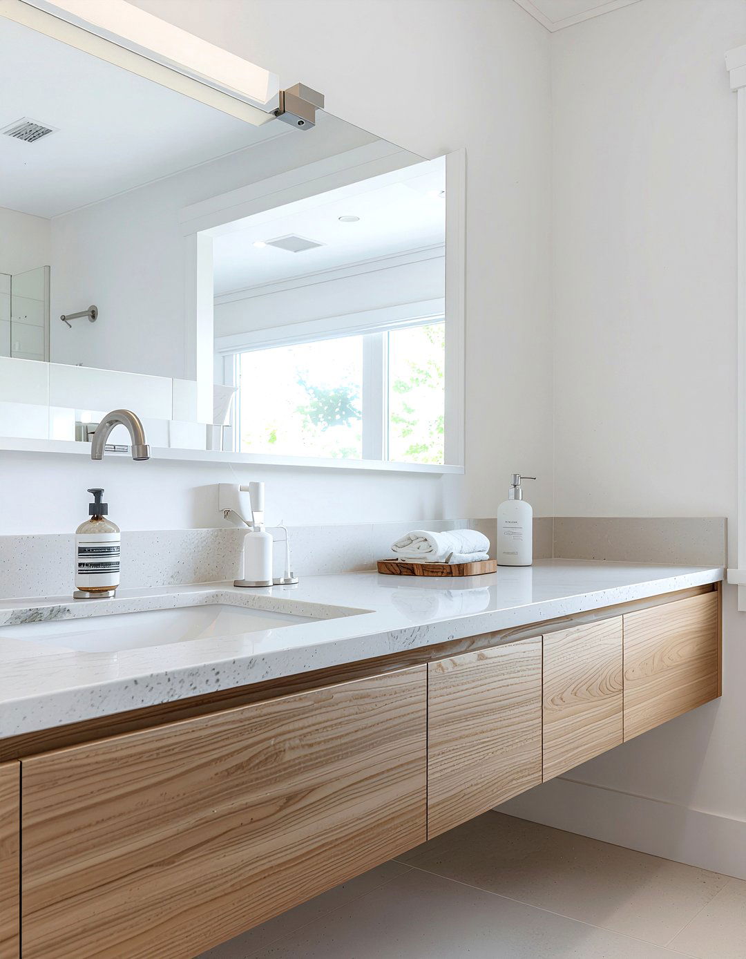 Matte white faucet - 30 bathroom fixture accent ideas