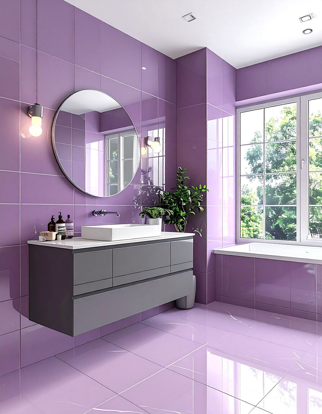 Mauve Bathroom - 30 bathroom accent color ideas