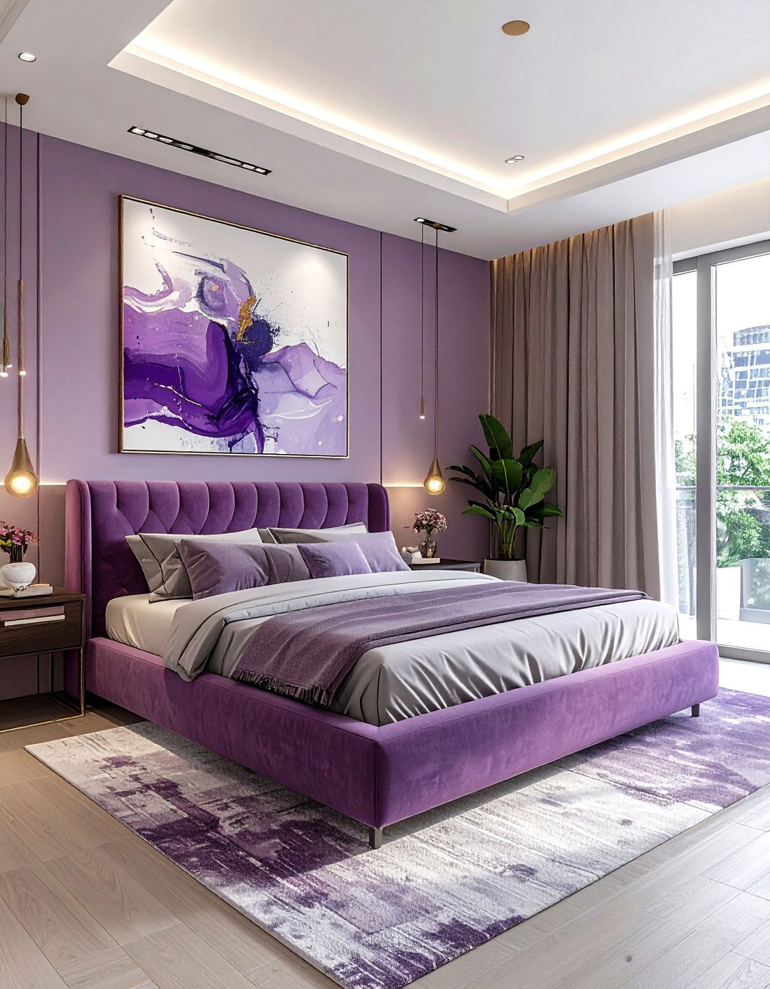 Mauve Contemporary Bedroom - 30 mauve bedroom ideas