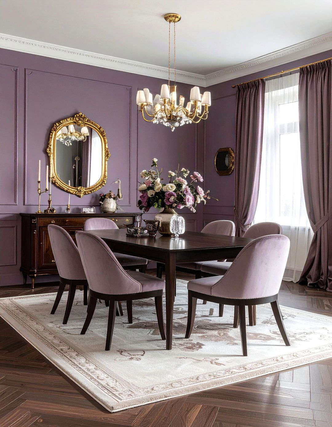 Mauve Dining Room - 30 pastel dining room ideas