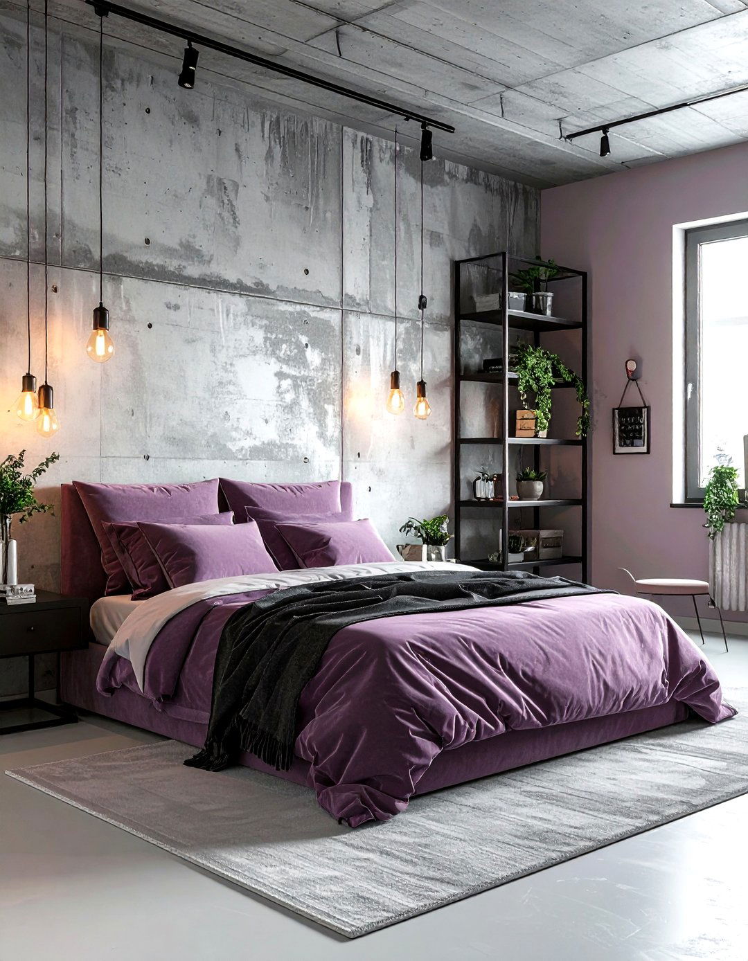 Mauve Industrial Bedroom - 30 mauve bedroom ideas