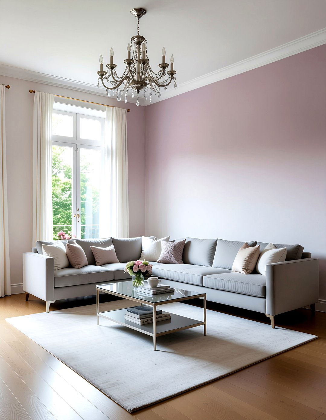 Mauve Ombre Wall - 30 living room ombre wall ideas