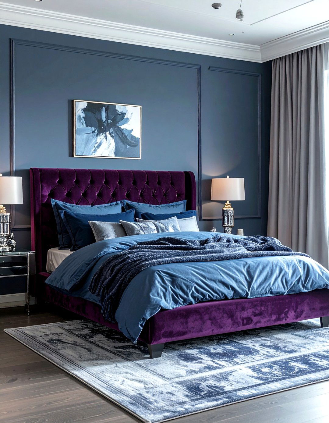 Mauve Slate Blue Bedroom Palette - 30 cool color scheme ideas