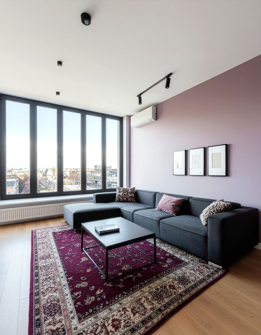 Mauve and black living room - 30 mauve living room ideas