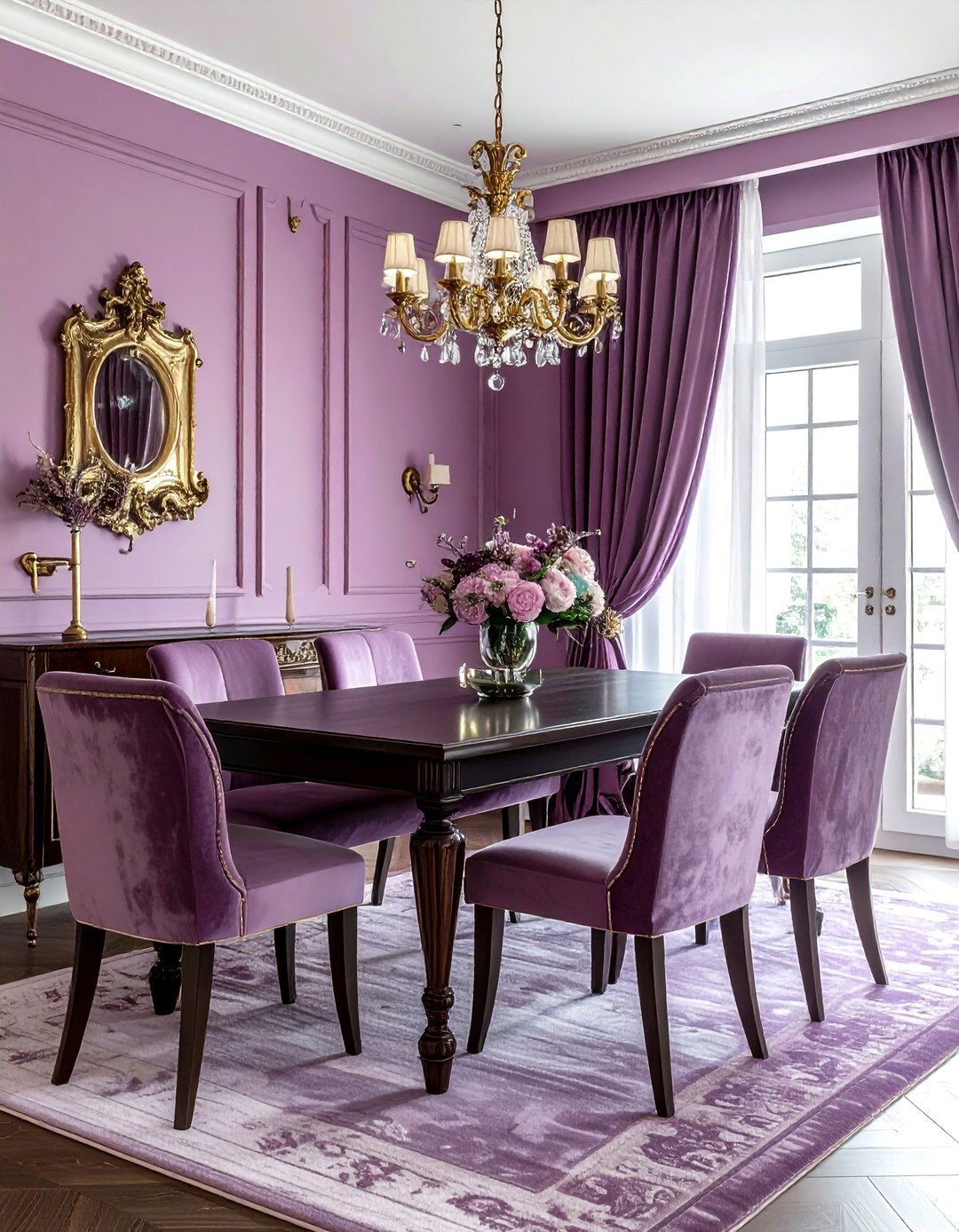 Mauve and brass dining room - 30 pink dining room color schemes