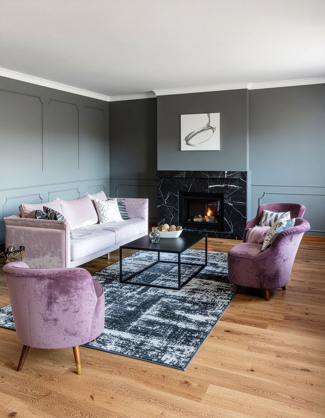 Mauve and charcoal living room - 30 mauve living room ideas