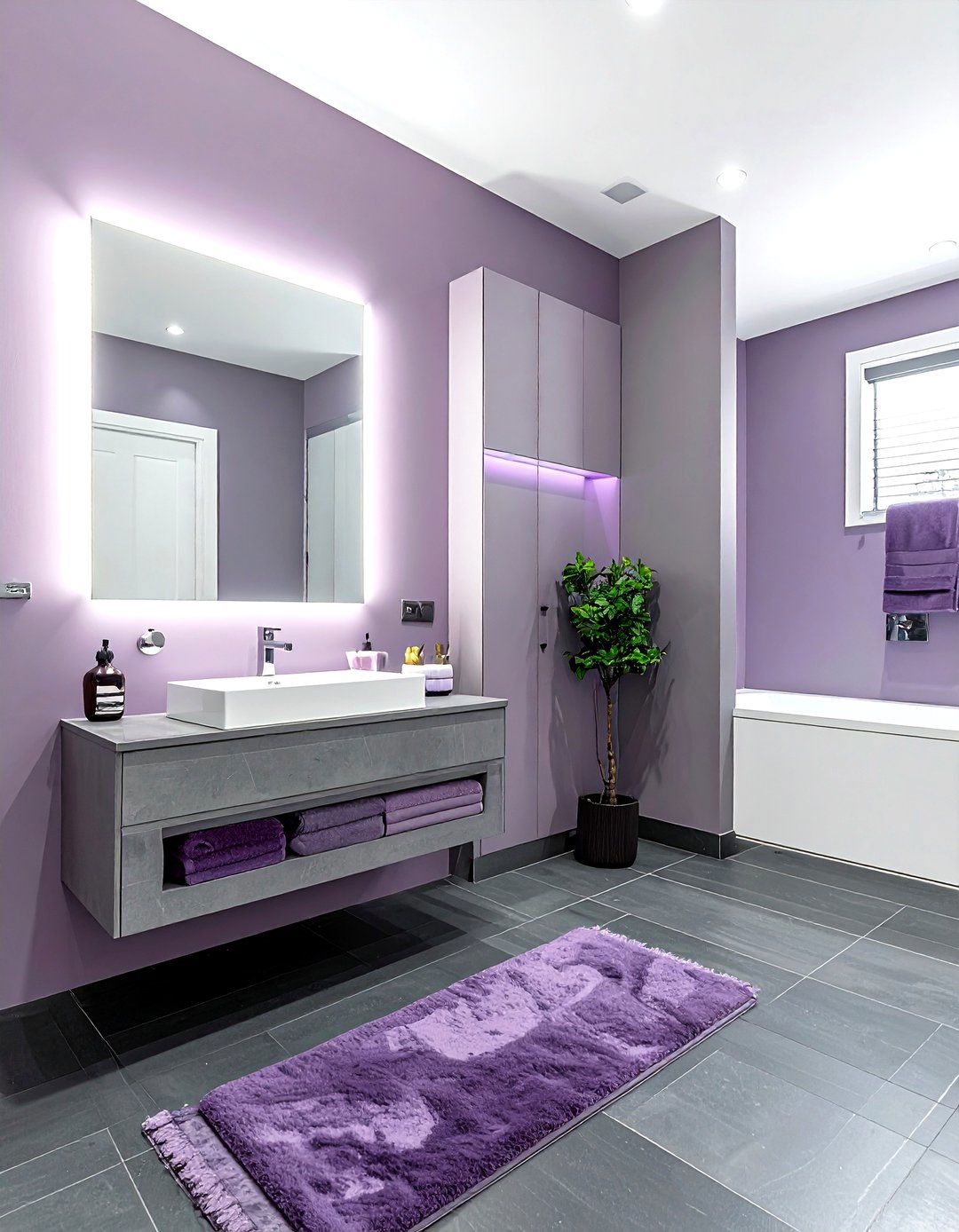 Mauve and grey bathroom - 30 mauve bathroom ideas