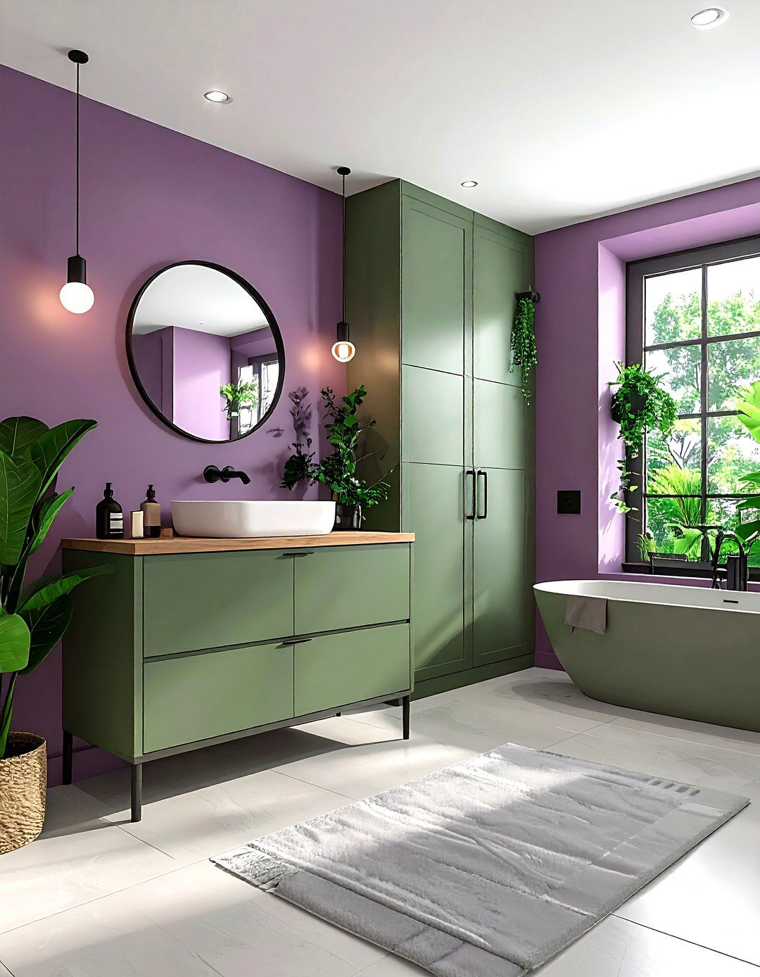 Mauve and sage green bathroom - 30 mauve bathroom ideas