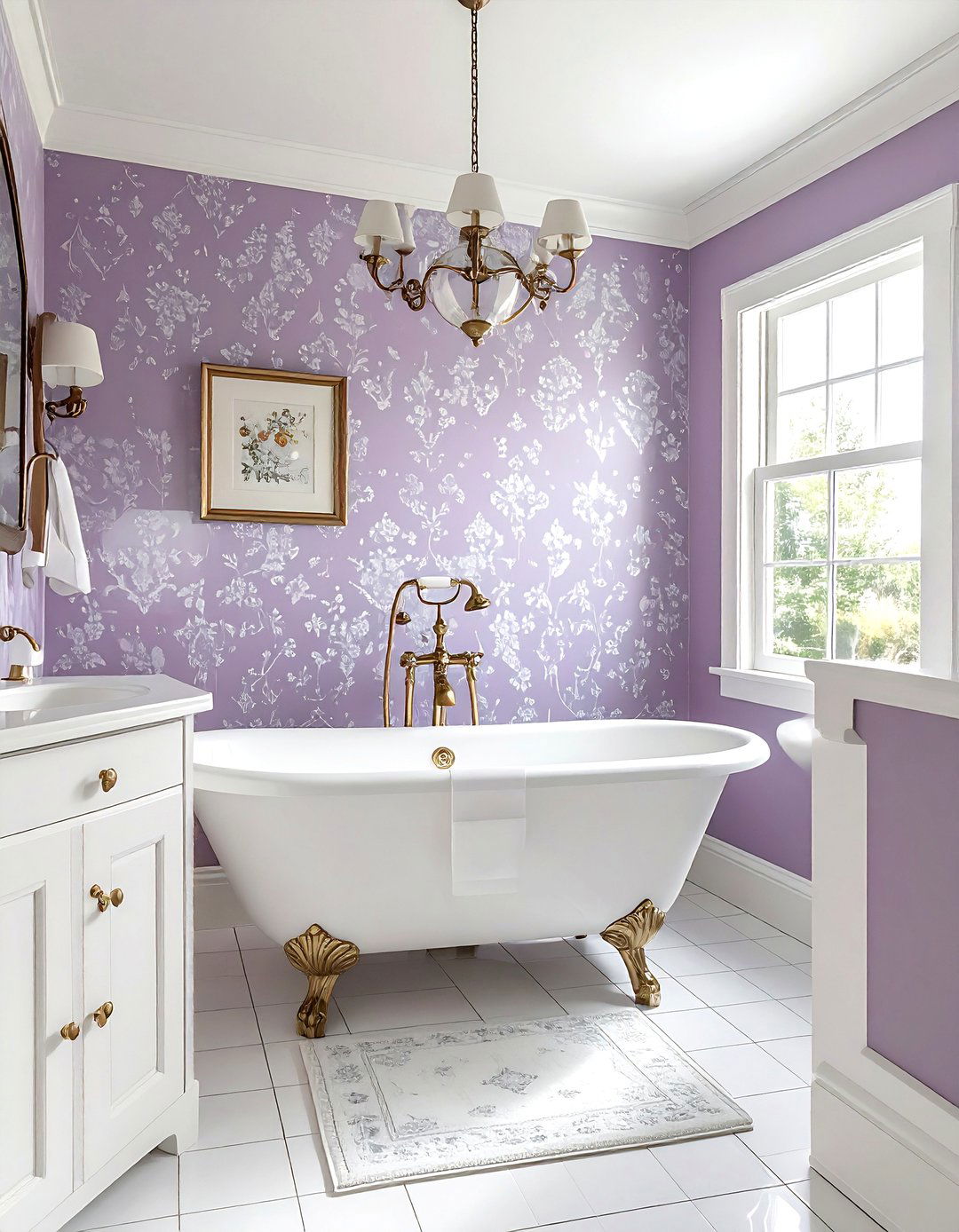 Mauve and white bathroom - 30 purple bathroom color schemes