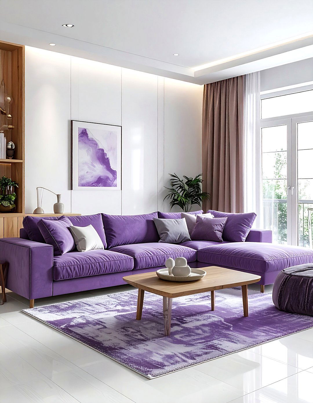 30 Chic Purple and White Living Room Ideas for Home