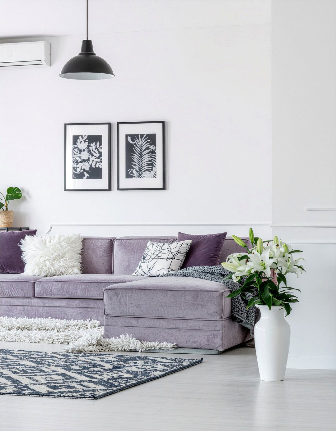 Mauve and white living room - 30 mauve living room ideas