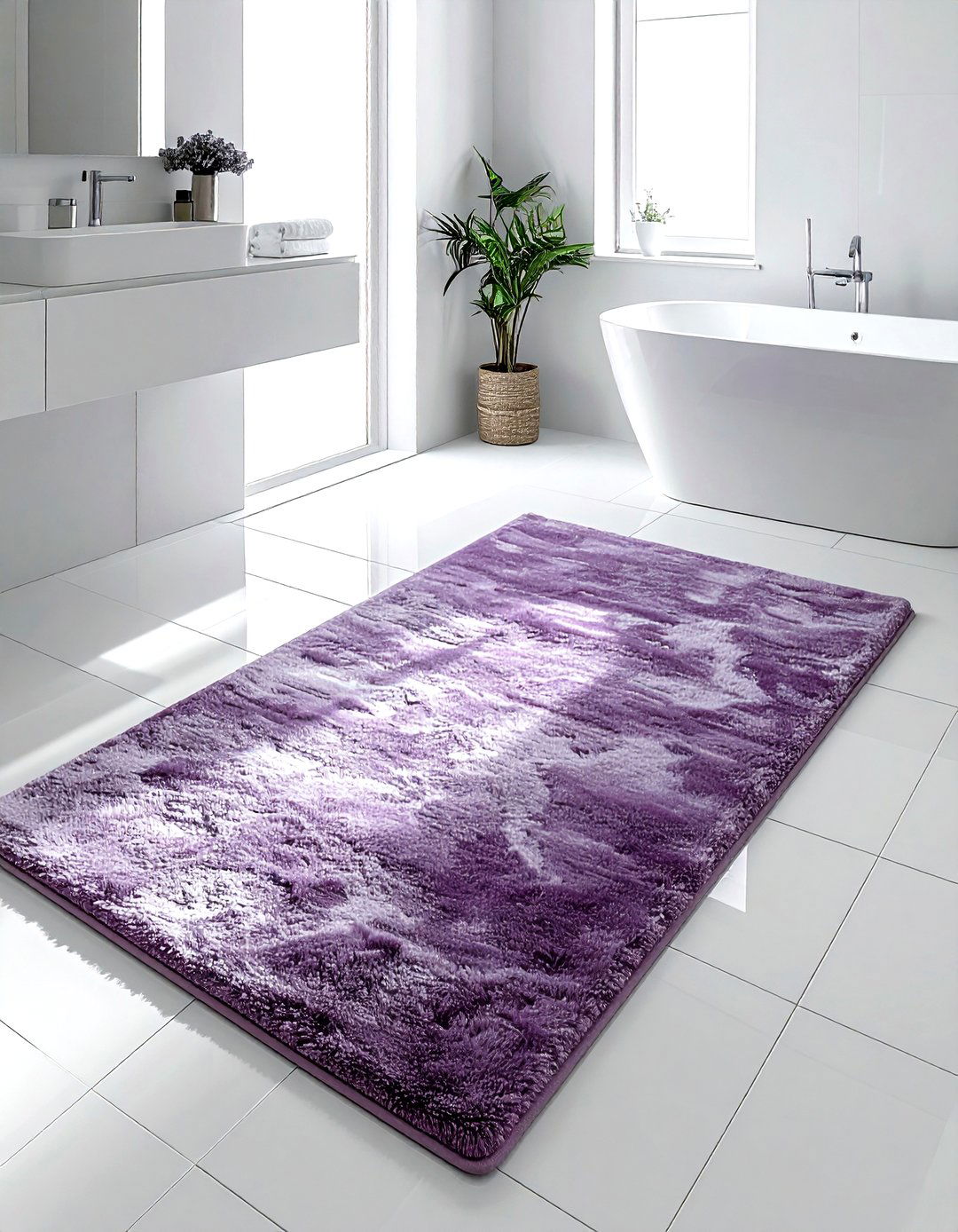 Mauve bathroom rug - 30 mauve bathroom ideas