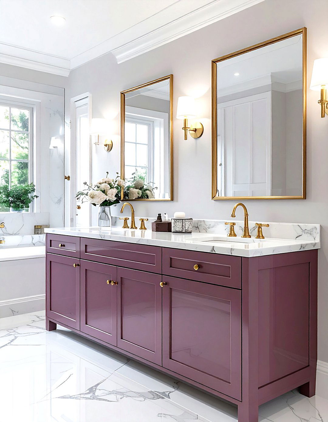 Mauve double vanity - 30 mauve bathroom ideas