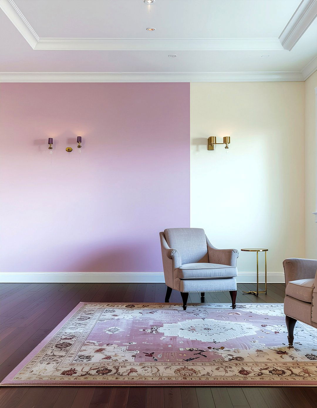 Mauve half painted wall - 30 living room half painted walls