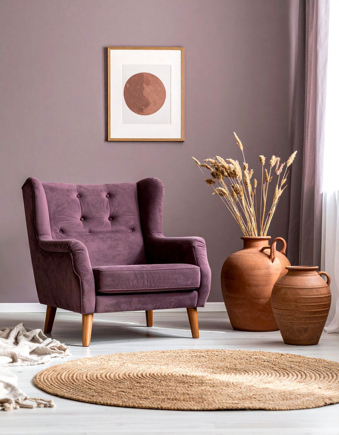 Mauve living room - 30 purple living room ideas