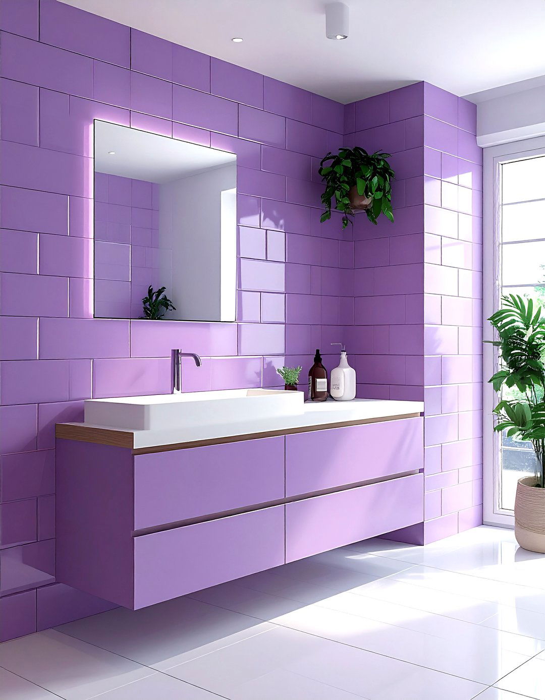 Mauve subway tile - 30 mauve bathroom ideas