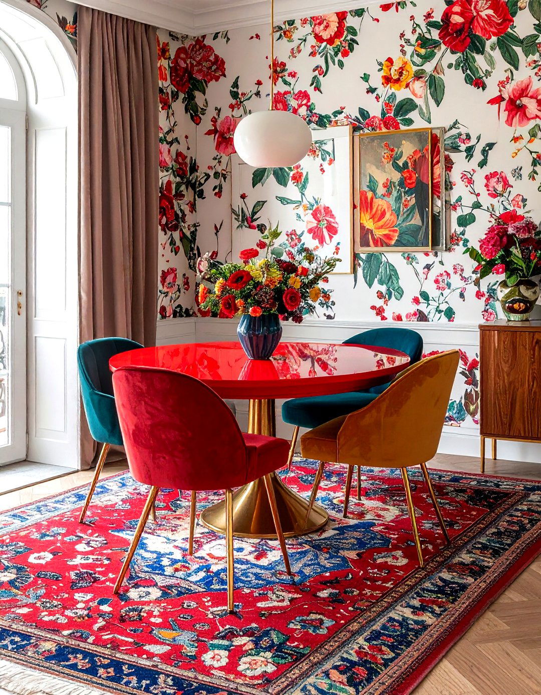 Maximalist Floral Dining Room - 30 floral dining room ideas