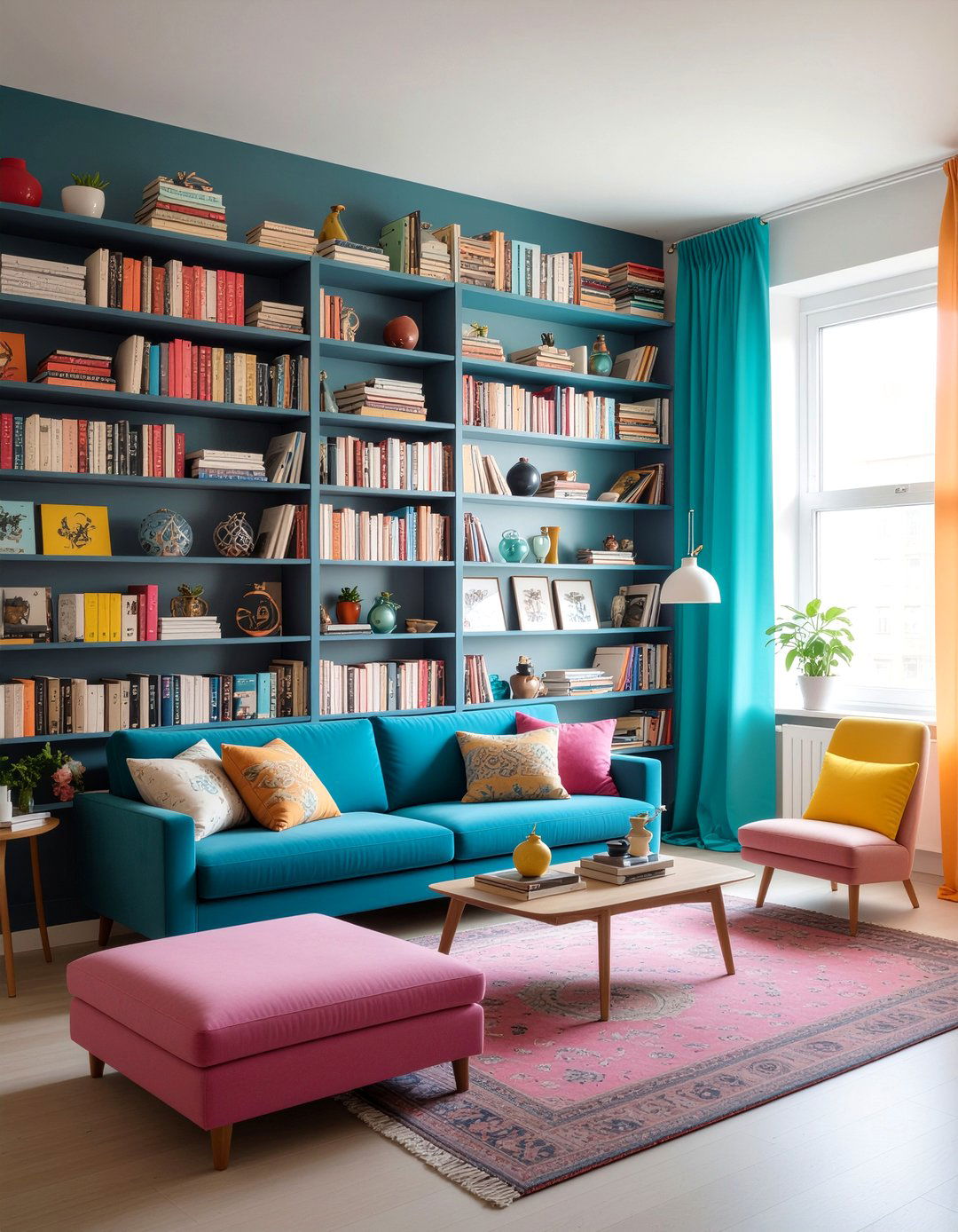Maximalist book wall - 30 living room bookshelf styling ideas