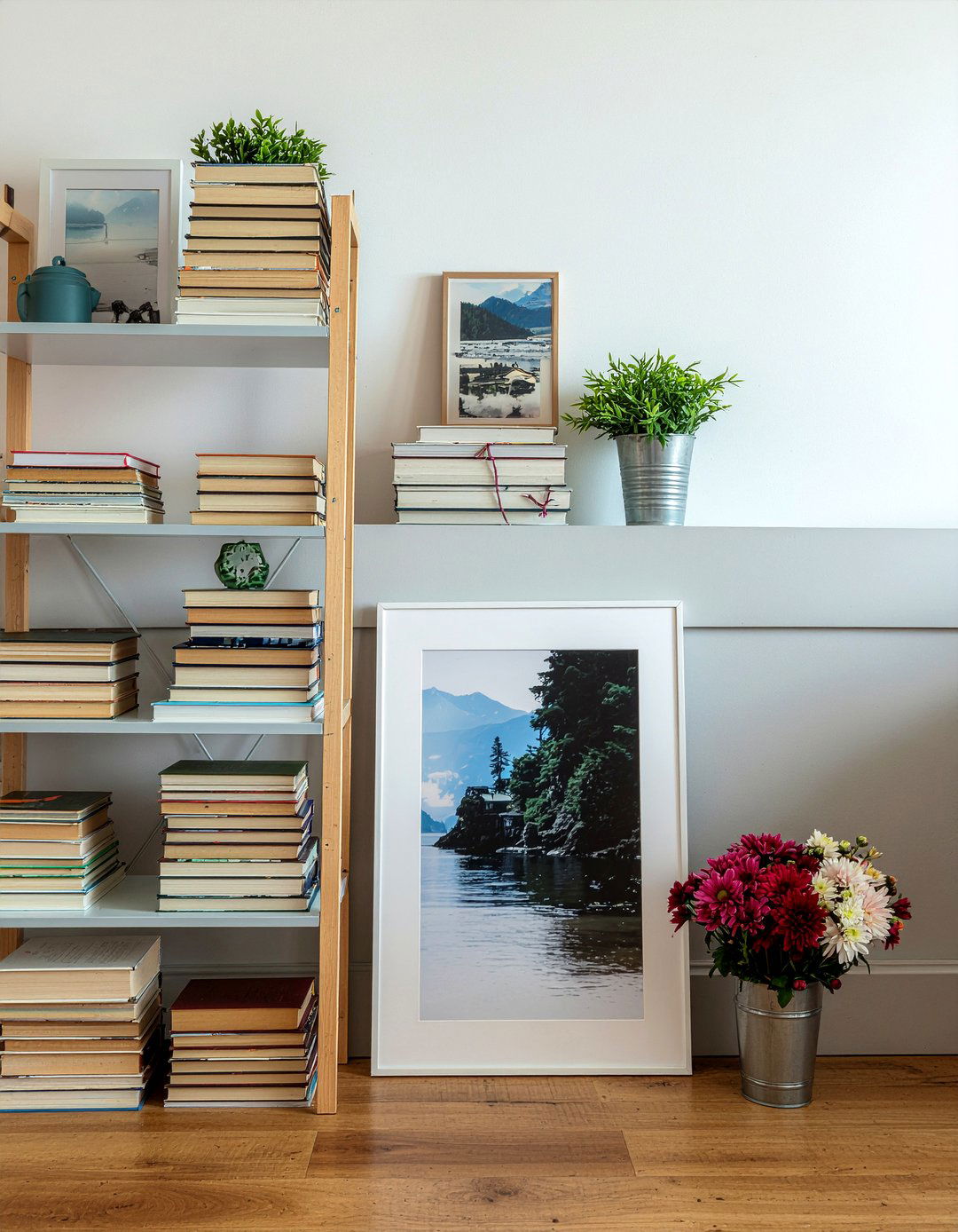 Maximalist bookshelf wealth styling - 30 living room bookshelf ideas