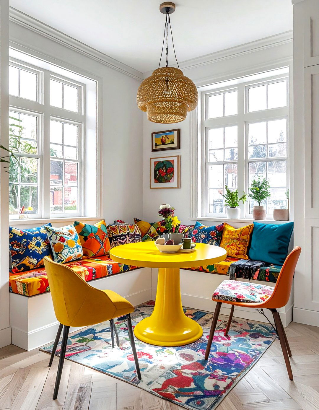 Maximalist breakfast nook with banquette - 30 maximalist decor ideas