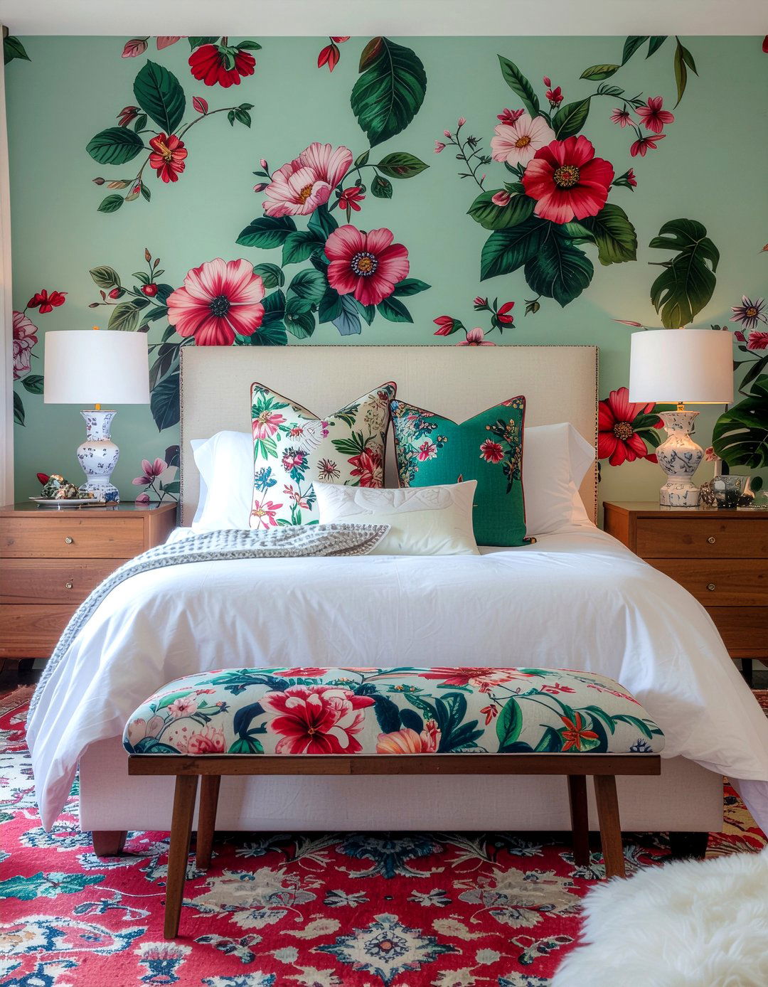 Maximalist floral bedroom - 30 celebrity bedroom ideas