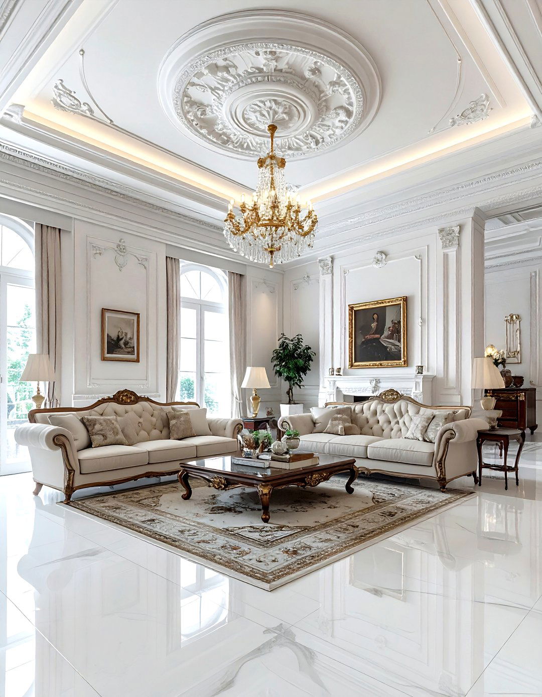 Medallion Ceiling - 30 living room ceiling design ideas