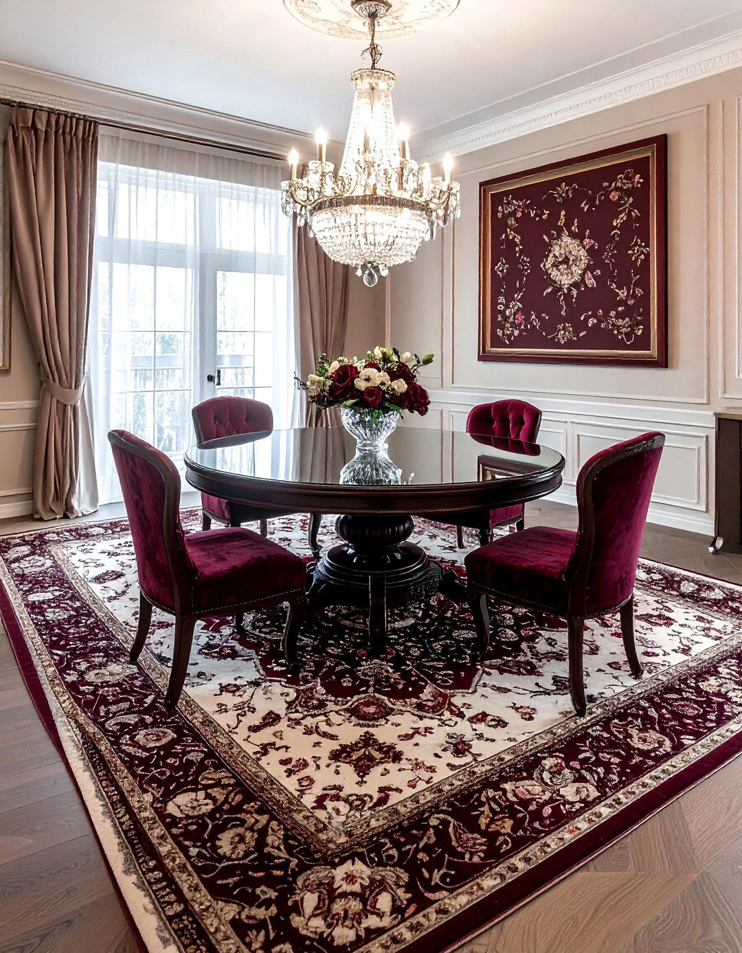 Medallion vintage rug dining room - 30 vintage rug dining room ideas