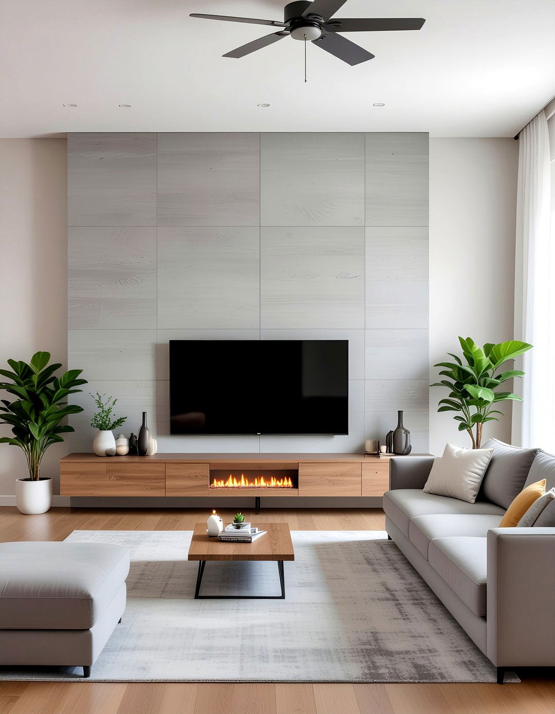 Media Wall With Fireplace - 30 living room media wall ideas