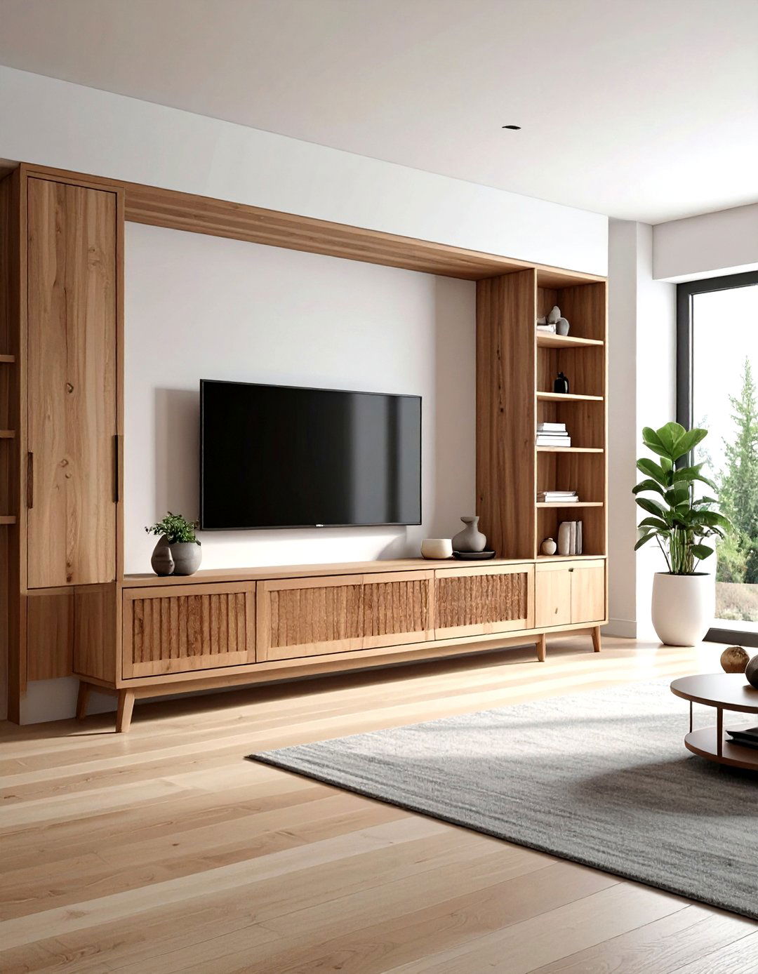 Media console with doors - 30 living room storage hacks