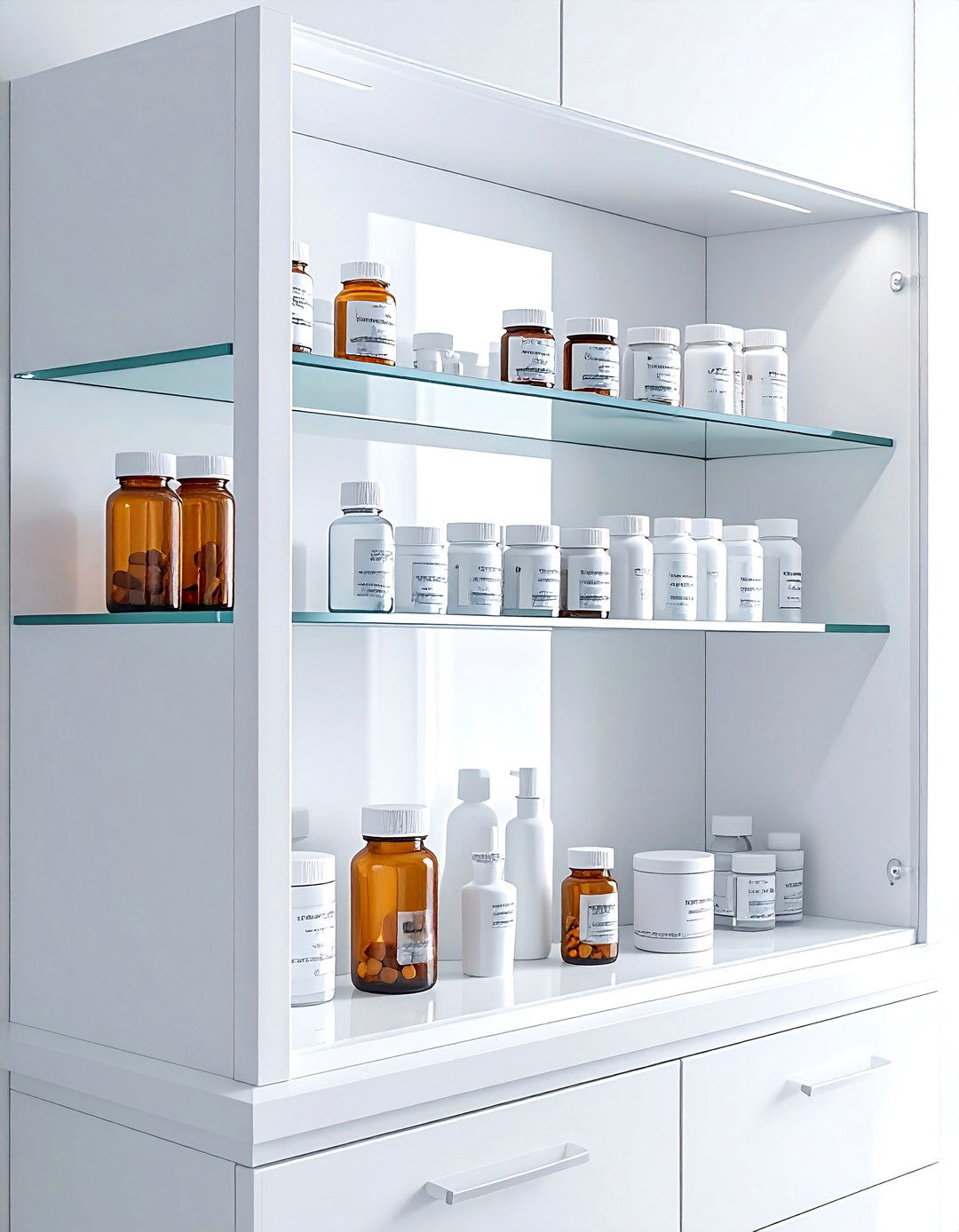 Medicine cabinet shelf - 30 bathroom storage hacks