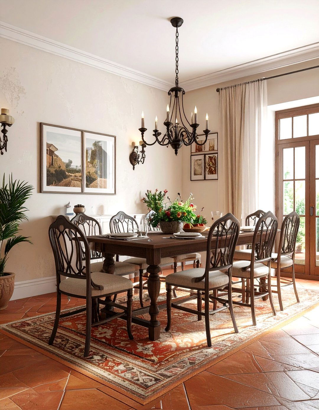 Mediterranean Dining Room - 30 dining room dimmer ideas