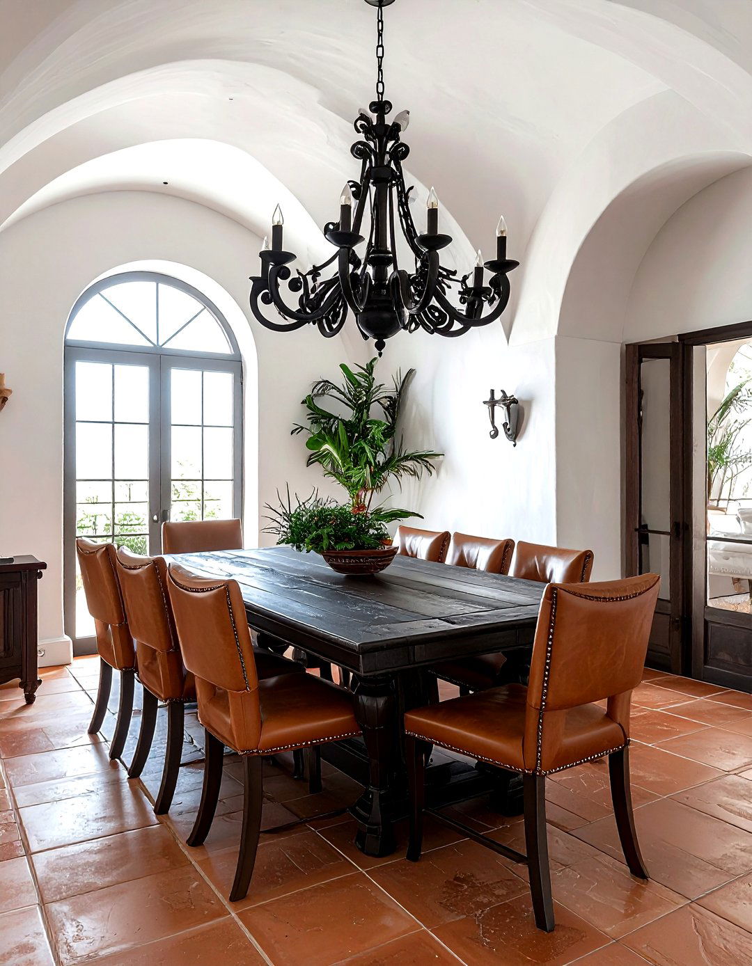 Mediterranean Dining Room - 30 black chandelier dining room ideas