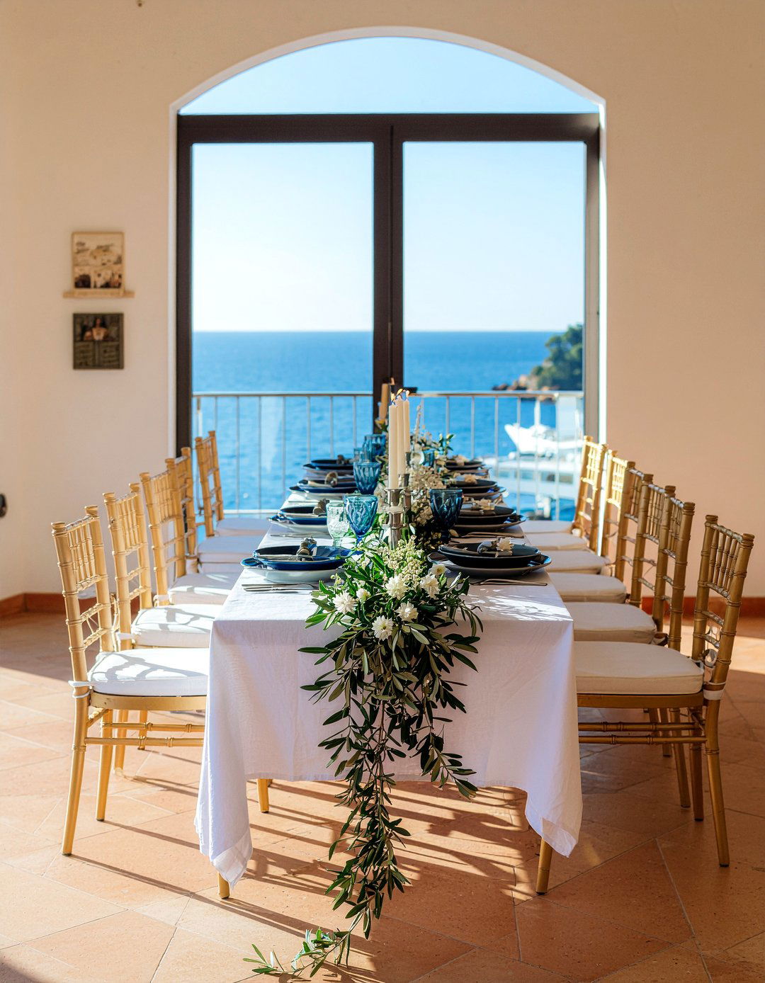 Mediterranean Style Rehearsal Dinner Setup - 30 dining room rehearsal dinner ideas