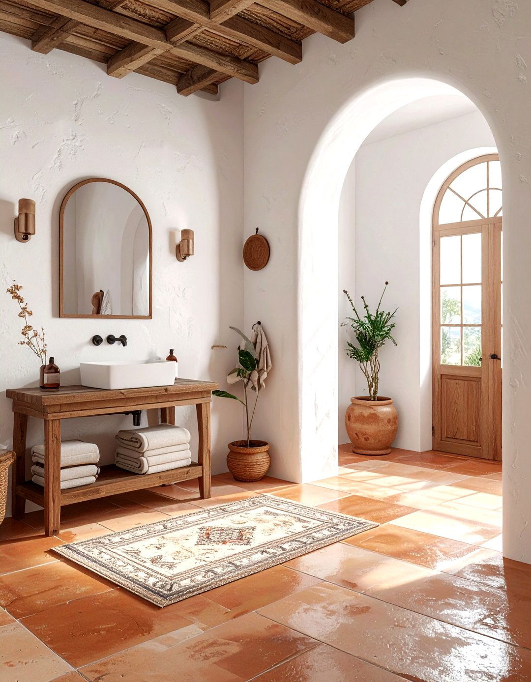 Mediterranean Terracotta Bathroom - 30 terracotta bathroom ideas