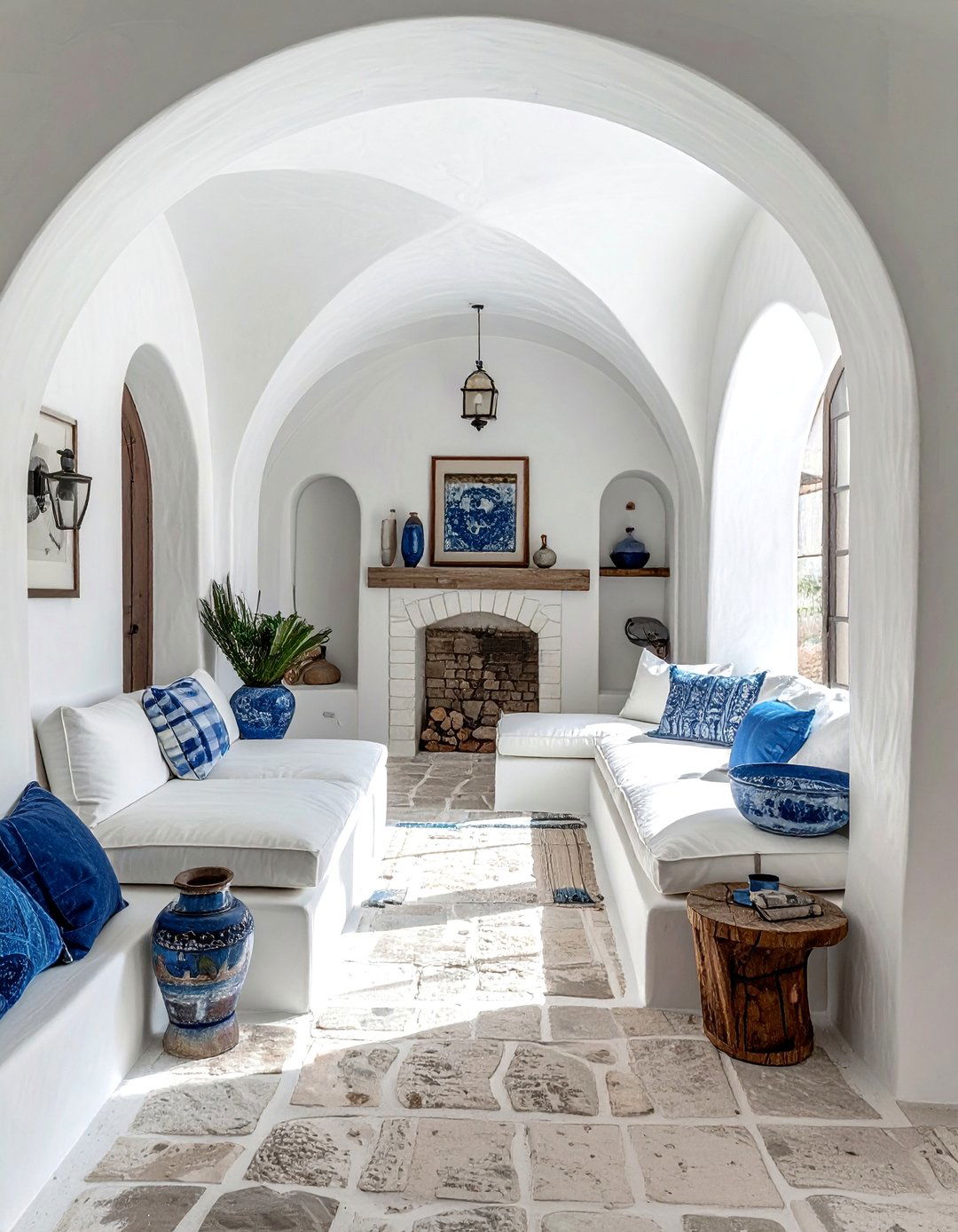 Mediterranean White Coastal Living Room - 30 coastal white living room ideas