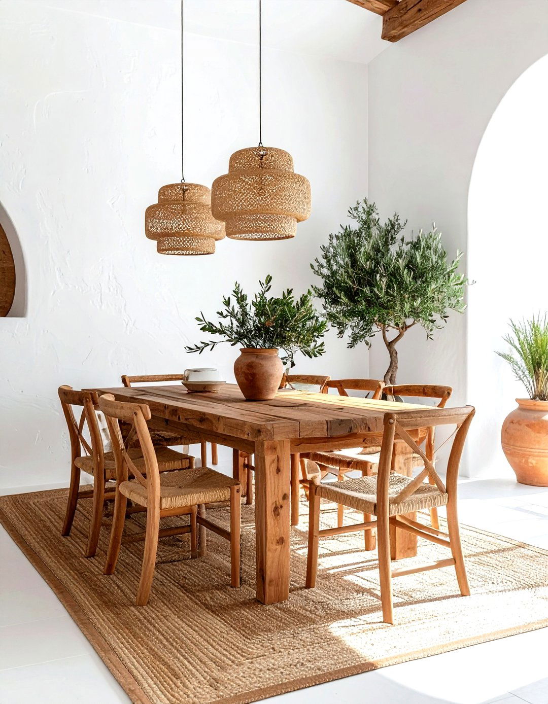 Mediterranean White Dining Room - 30 white dining room ideas