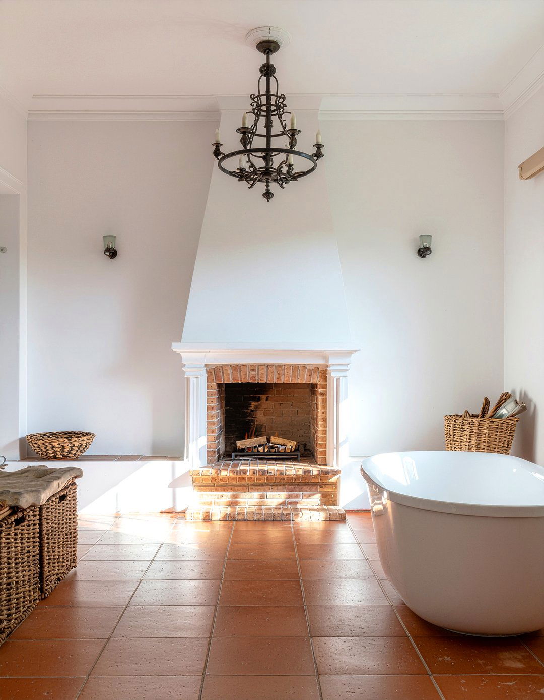 Mediterranean bathroom fireplace - 30 bathroom fireplace ideas