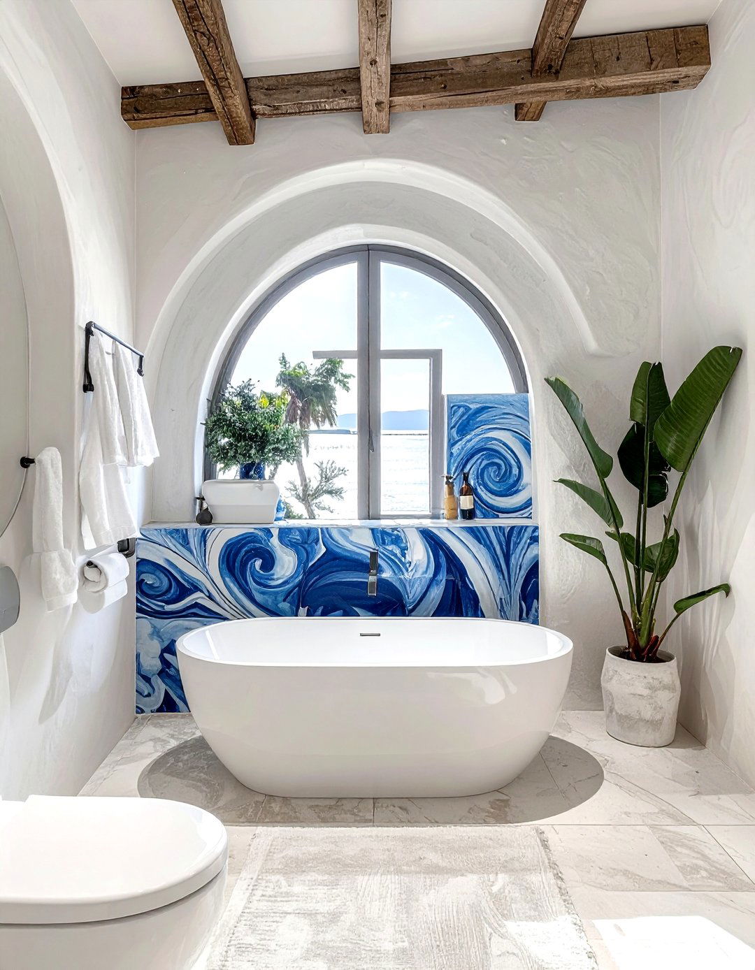 Mediterranean blue bathroom tile - 30 encaustic tile bathroom ideas
