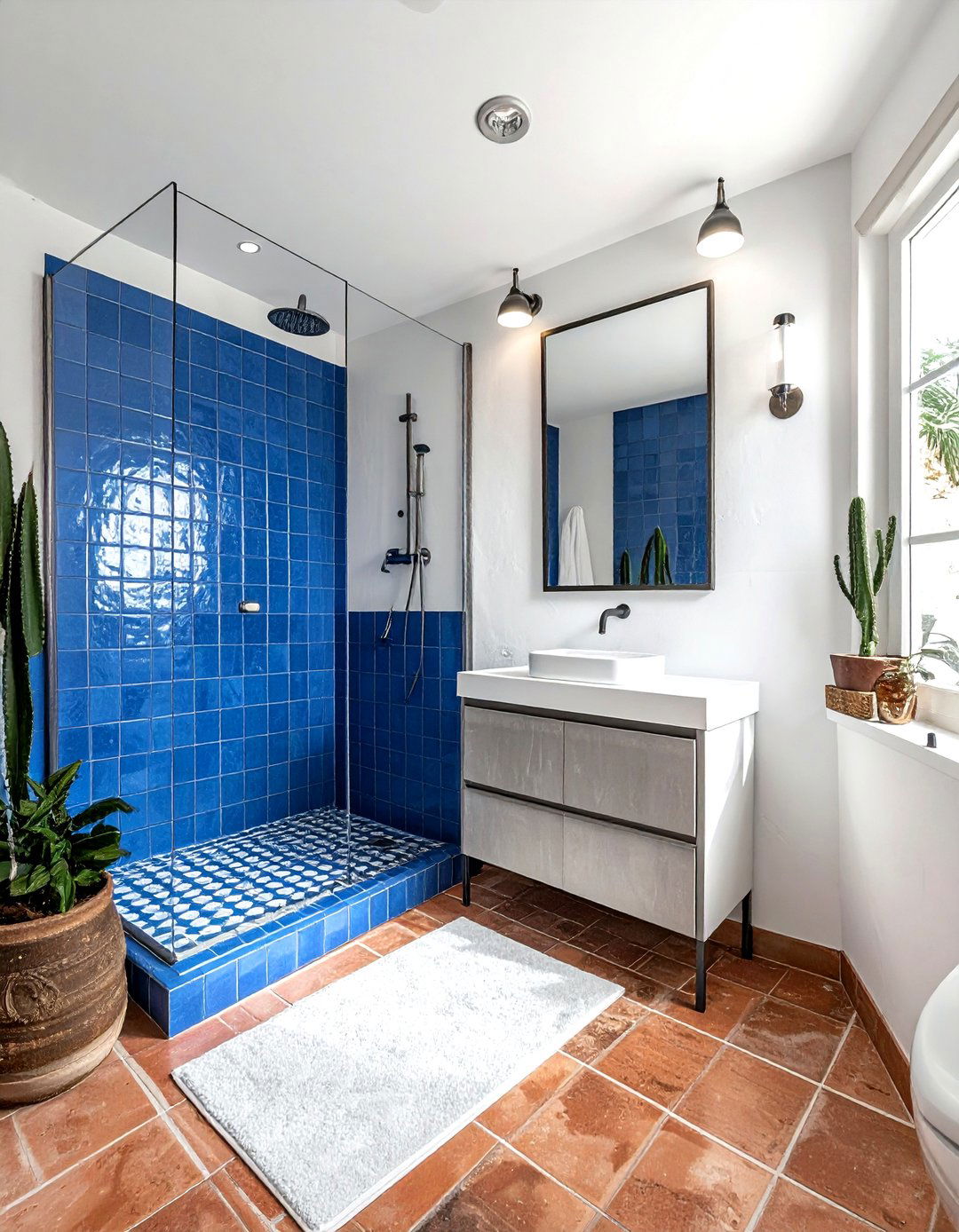 Mediterranean blue bathroom - 30 Spanish bathroom ideas