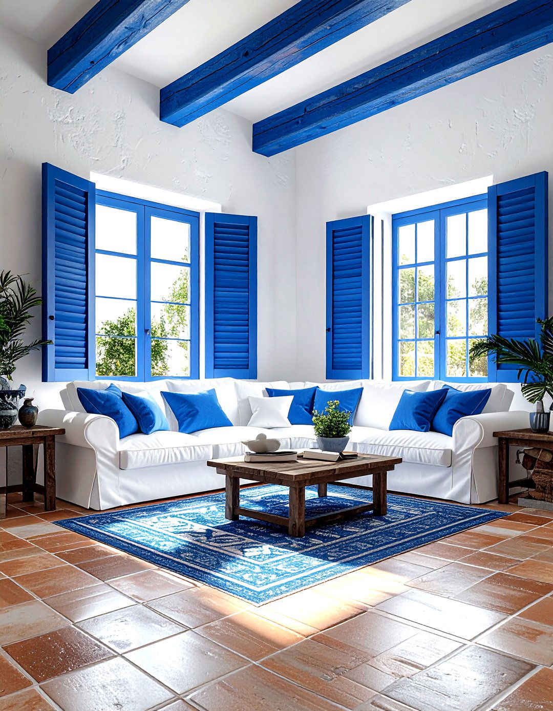 Mediterranean blue living room - 30 cool blue living room ideas