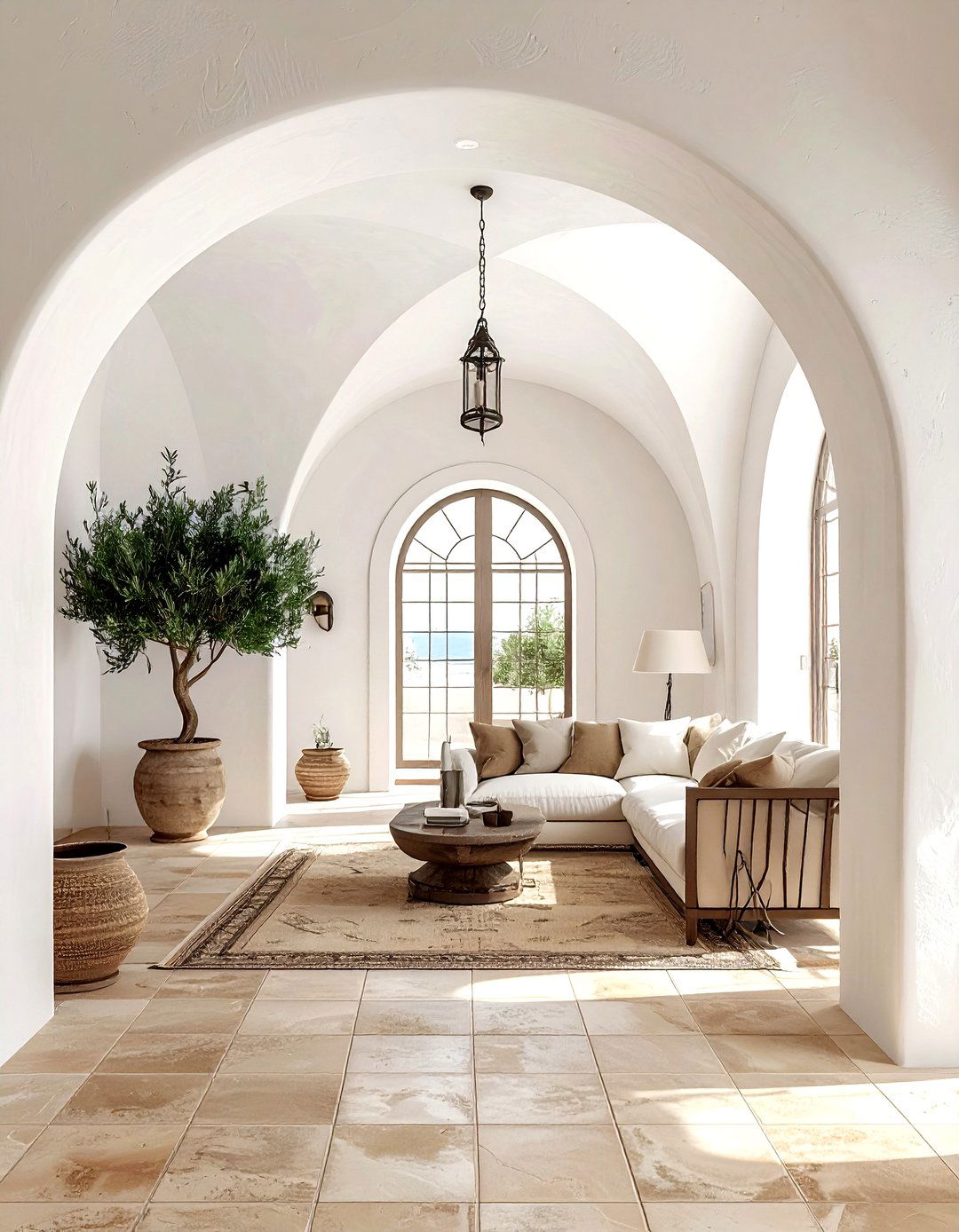 Mediterranean living room white beige - 30 beige and white living room ideas