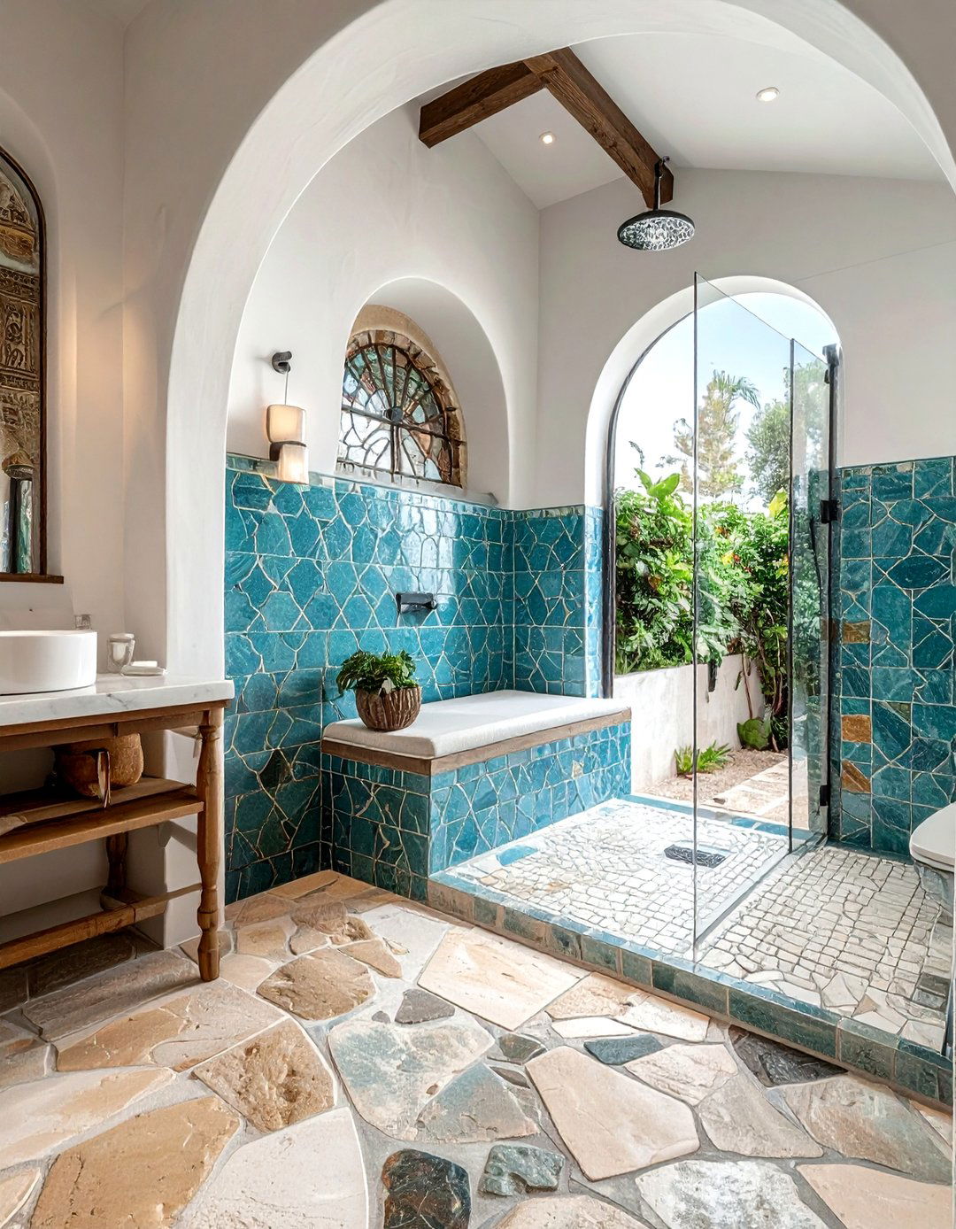 Mediterranean style bathroom shower - 30 Spanish tile bathroom ideas