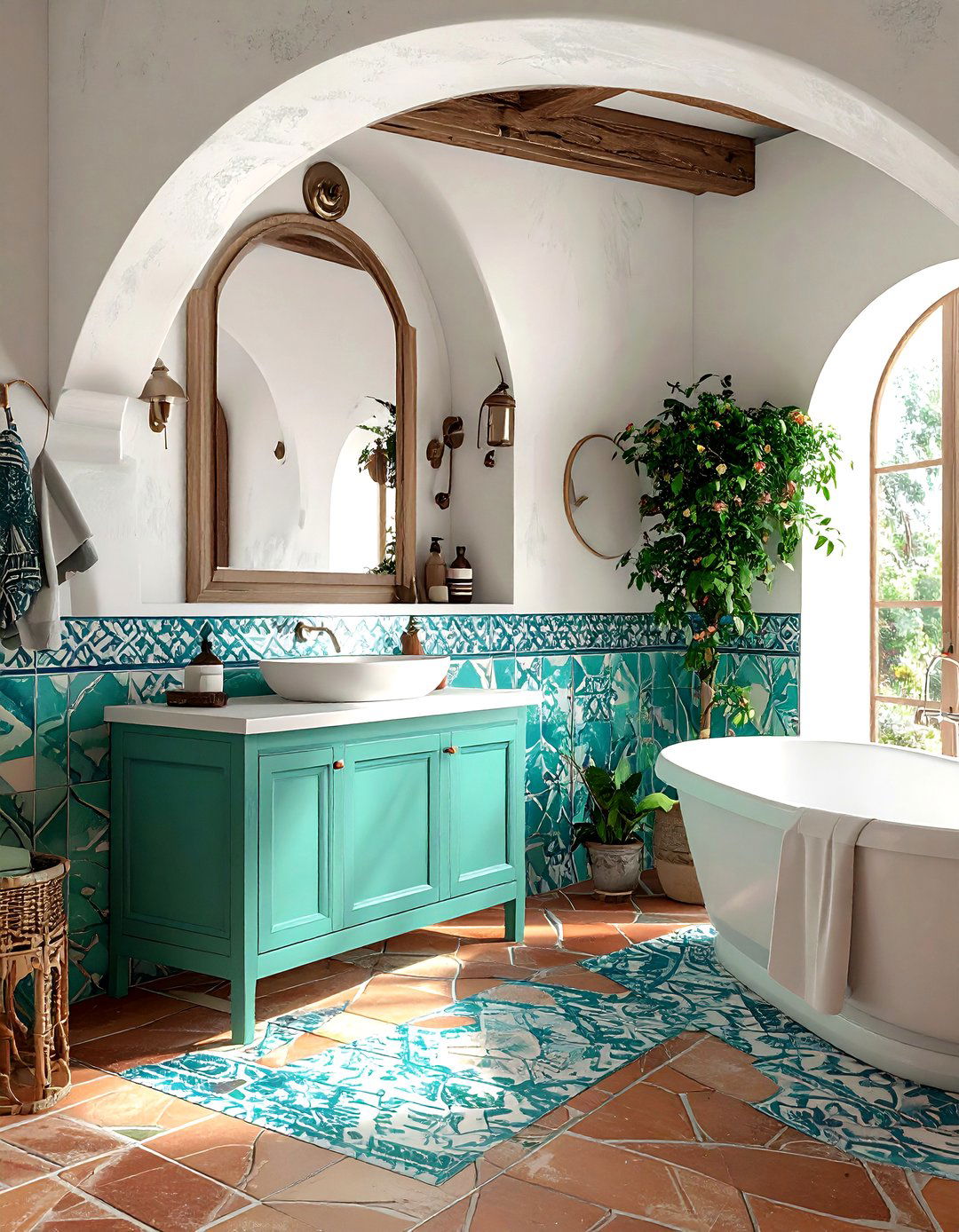 Mediterranean turquoise bathroom - 30 turquoise bathroom ideas