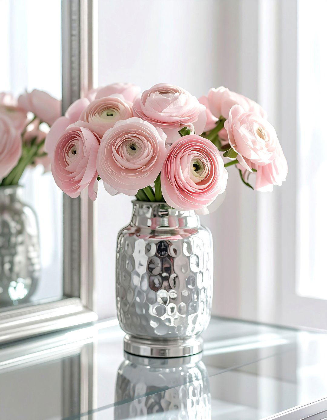 Mercury Glass Floral Vase - 30 table vase ideas