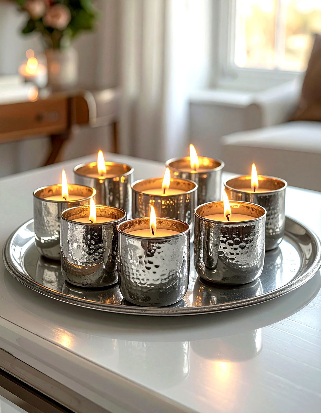 Mercury Glass Votive - 30 living room candle holders